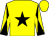 Yellow, black star, diabolo on sleeves