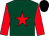 Dark green, red star and sleeves, black cap