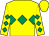 Yellow, emerald green triple diamond, diamonds on sleeves