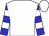 White, Blue and White hooped sleeves