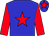 Big-blue body, red star, red arms, big-blue cap, red star