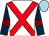 White, red cross belts, dark blue sleeves, maroon armlets, light blue cap