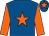 Royal blue, orange star, sleeves and star on cap