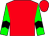 Red body, green arms, black chevron, red cap