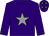 Purple body, grey star, purple arms, purple cap, grey stars