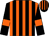 Black and orange stripes, black sleeves, orange armlets
