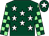 Dark green, white stars, light green and dark green check sleeves, dark green cap, white star