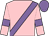 Pink, mauve sash, mauve armlets, pink sleeves, mauve cap