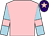 Pink, light blue sleeves, pink armlets, purple cap, pink star