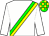 White, green and yellow sash, green and yellow checked cap