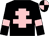 Black, pink cross of lorraine, pink armlets, quartered cap