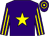 purple, yellow star, purple sleeves, yellow stripes, purple cap, yellow hoops