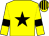 Yellow, black star, Black armlets, Striped cap