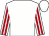 white, red stripes on sleeves