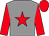 Grey, Red star, sleeves and cap