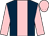 Dark blue, pink stripe, sleeves and cap