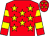 Red, yellow stars, hooped sleeves and stars on cap