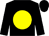 Black body, yellow disc, black arms, black cap