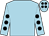 Light blue, black spots on sleeves and cap