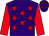 Purple, red stars, red sleeves, red stars on cap