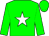 Green body, white star, green arms, green cap