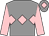 Grey, pink triple diamond & sleeves, pink diamond on cap