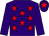 PURPLE, red stars, purple sleeves, red star on cap