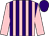 Pink, purple stripes, pink sleeves, purple cap