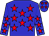 Blue body, red stars, blue arms, red stars, blue cap, red stars