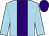 light blue, purple stripe, purple cap