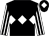 Black, white triple diamond, white and black striped sleeves, black cap, white diamond