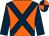 Orange, dark blue cross belts and sleeves, dark blue and orange quartered cap