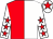 Red and white (halved), white sleeves, red stars, white cap, red star
