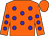 orange, blue spots, orange cap