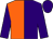 Orange and purple (halved), purple sleeves and cap