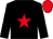 Black, red star, red cap