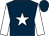 Dark blue, white star and sleeves