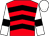 Red, black chevrons, white sleeves, black armlets, white cap