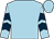 Light blue, dark blue chevrons on sleeves, light blue cap