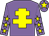 Mauve, yellow cross of lorraine, yellow stars on sleeves, yellow star on cap