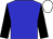 blue, black sleeves, white cap