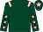 Dark green, pink epaulets, dark green sleeves, pink stars, dark green cap, pink star