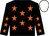 BLACK, ORANGE stars, WHITE cap