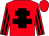 Red, black cross of lorraine, striped sleeves
