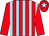 Red body, light blue striped, red arms, red cap, light blue star