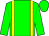 Green body, yellow braces, green arms, green cap