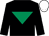 Black, emerald green inverted triangle, white cap