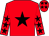 Red, black star & stars on sleeves, red cap, black stars