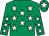 Emerald green, white stars, white star on cap