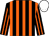 Black and orange stripes, white cap